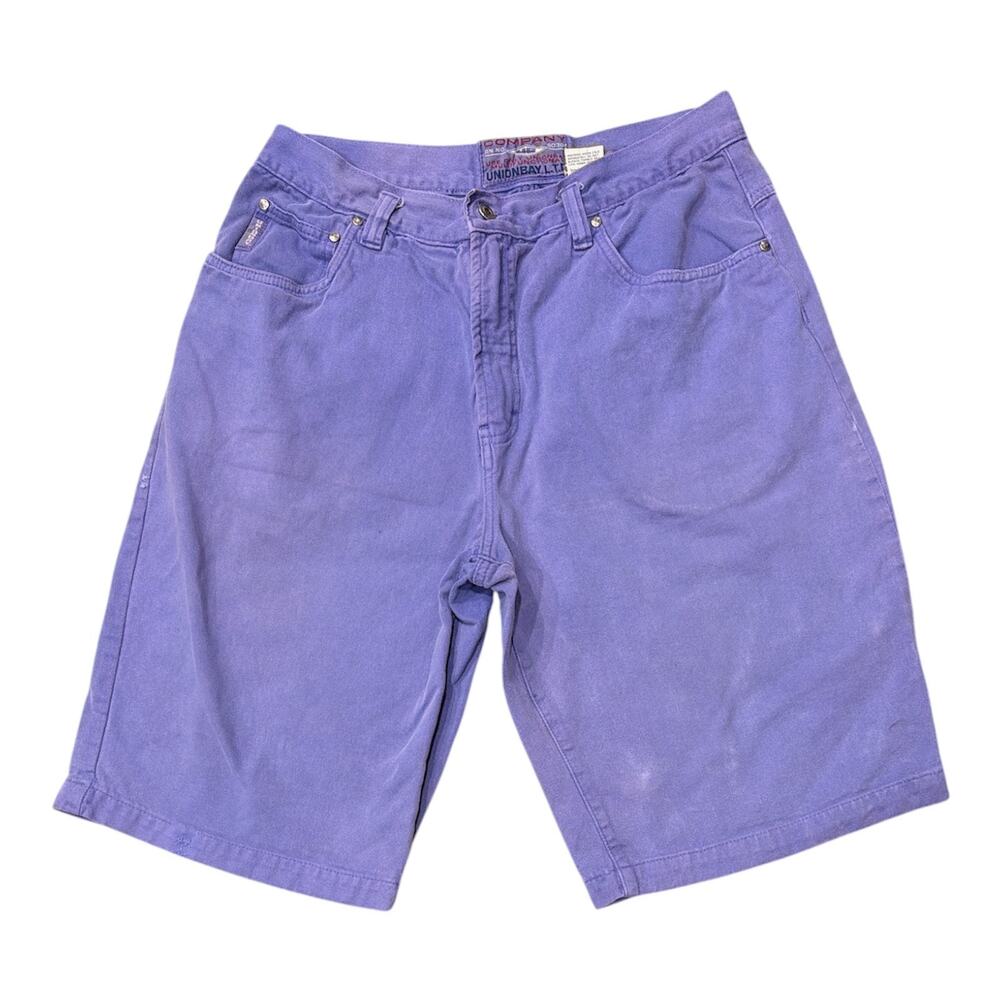 Vintage 90s Union Bay Jean Baggy Shorts Size 34 Jorts Purple Skater Beach Y2K